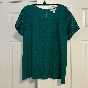 Market & Spruce Hans Crochet Front Mixed Material Top